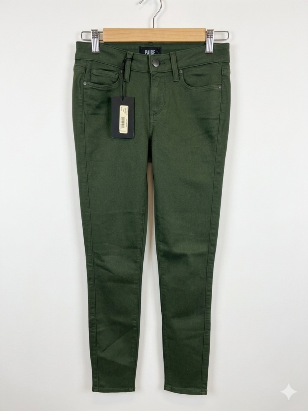 PAIGE Olive Green Skinny Jeans- NWT